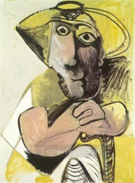 Pablo Picasso Painting - Man sitting with a cane 1971 cubism Pablo Picasso
